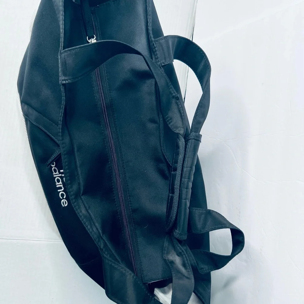 New Balance Black/White  Gym Tote with White Accents Duffel Athletic 12” x 20”
